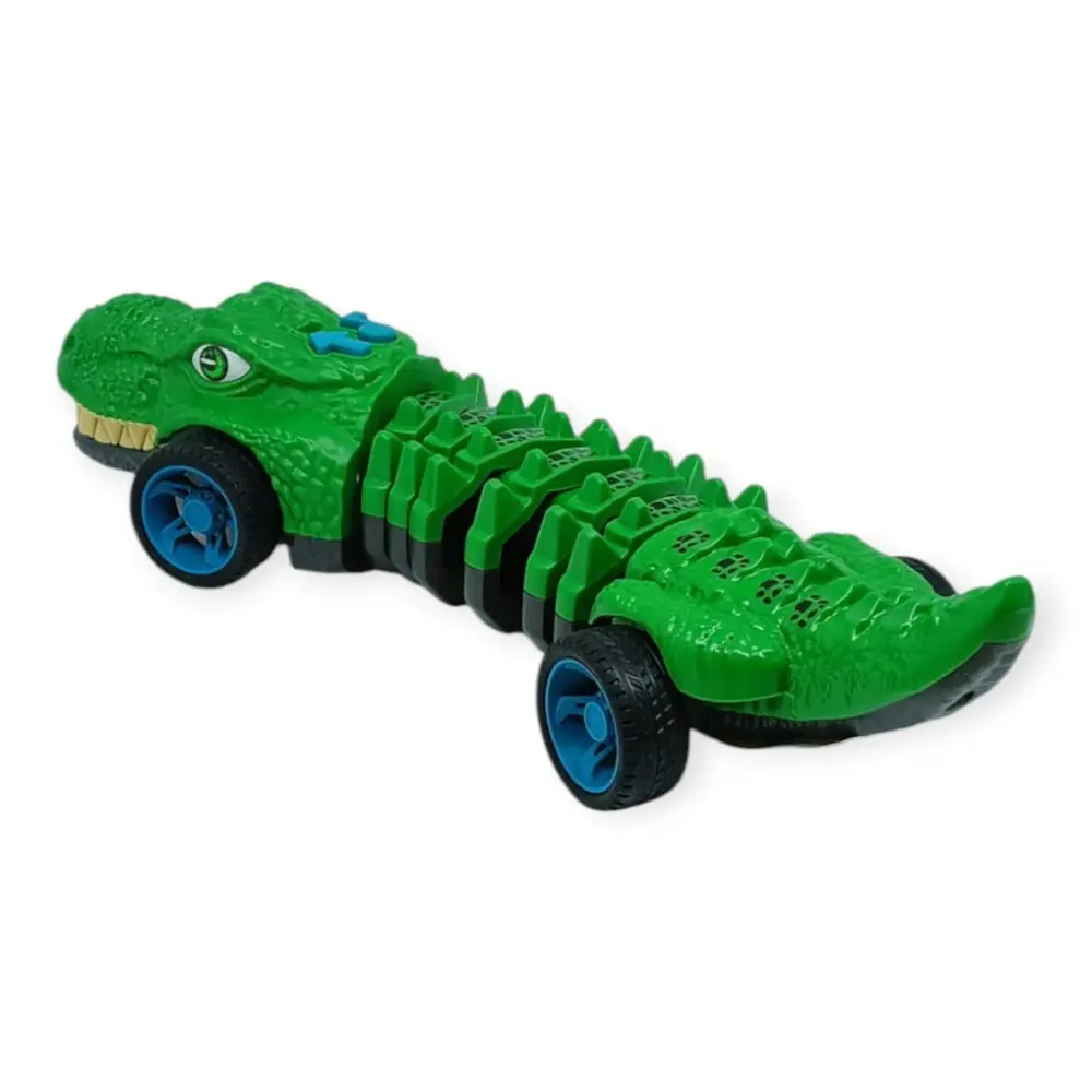 Timsah Araba - Otomatik Hareketli Sesli Işıklı 32 cm - Yeşil Gerçekçi Timsah - 1 ADET 4