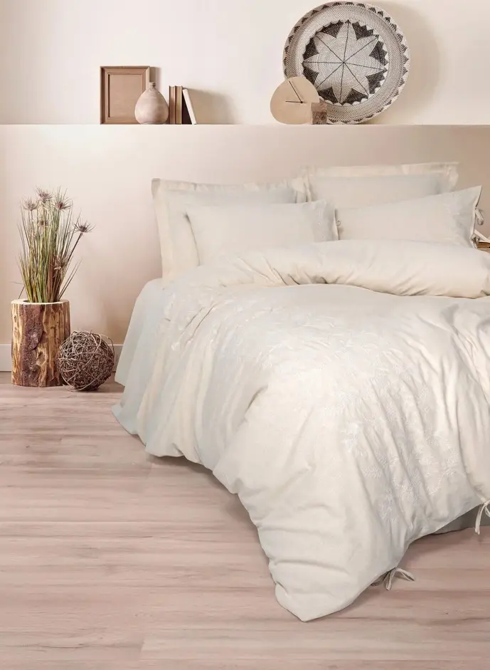 Cotton Keten Çift Kişilik Nevresim Takımı Kivora
