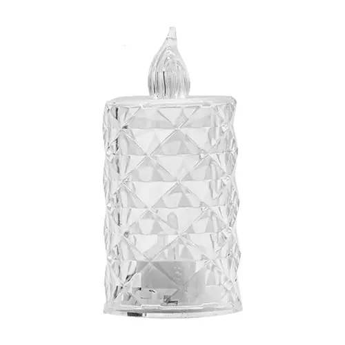 Led Mum Şeffaf Kristal LED Mum Pilli Alevsiz Çay Mumu Düğün Doğum Günü Ortam Işığı Mini