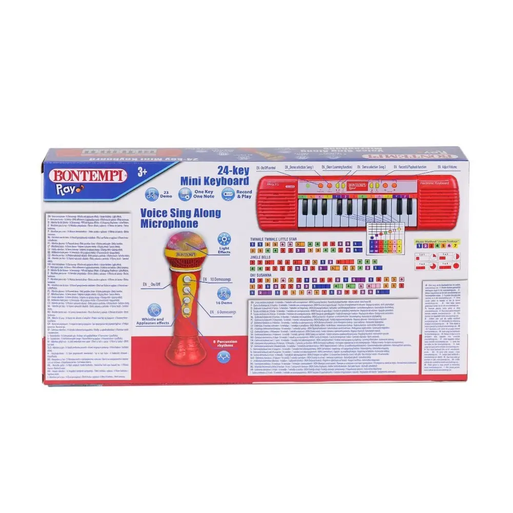 4002120 Elektronik Mikrofonlu Org 24 Tuş Kırmızı -Sunman 3