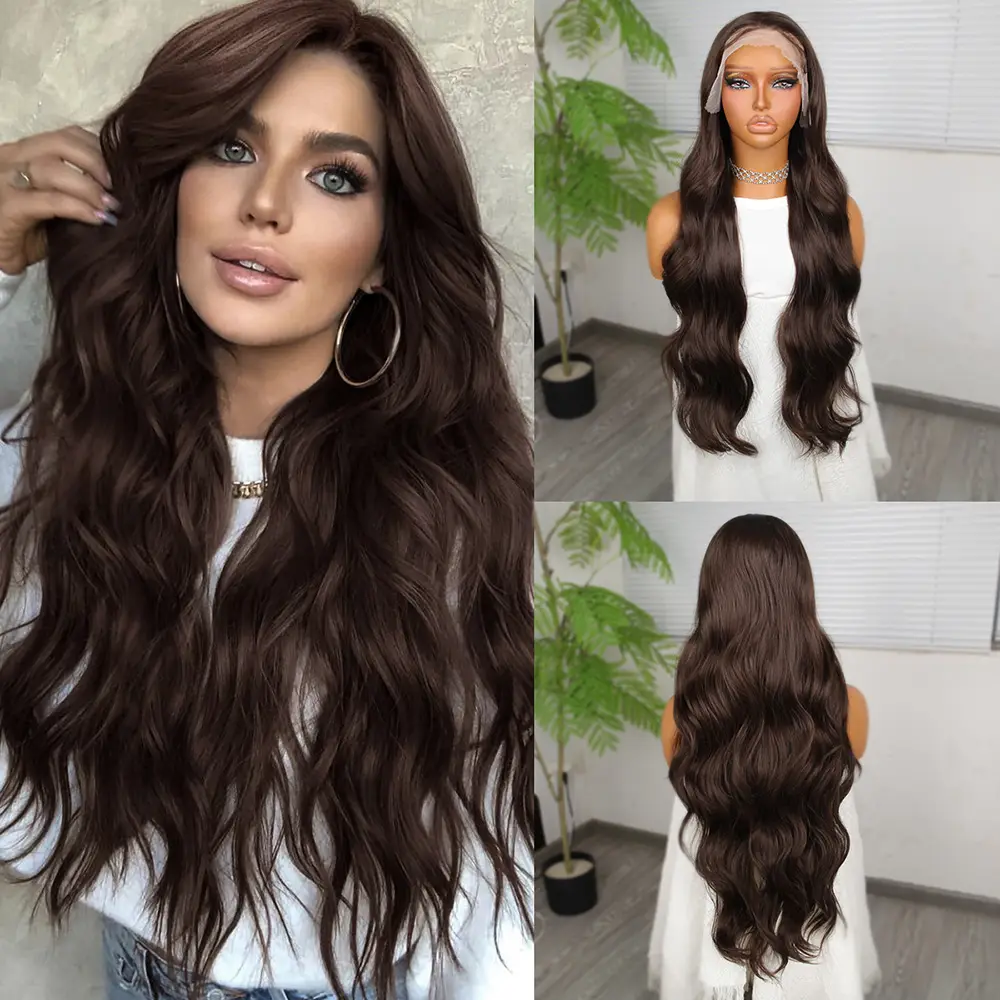 Koyu Kumral Fiber Sen Tül Peruk