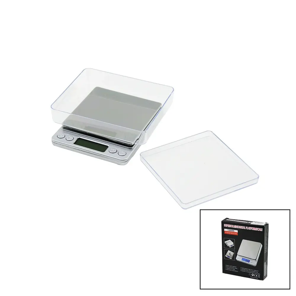 SUPERIOR MINI I-2000 3000GR/0.1GR MİNİ=10.5X13CM HASSAS TARTI - TERAZİ ŞEFFAF PLS.KAPAK PİLLİ