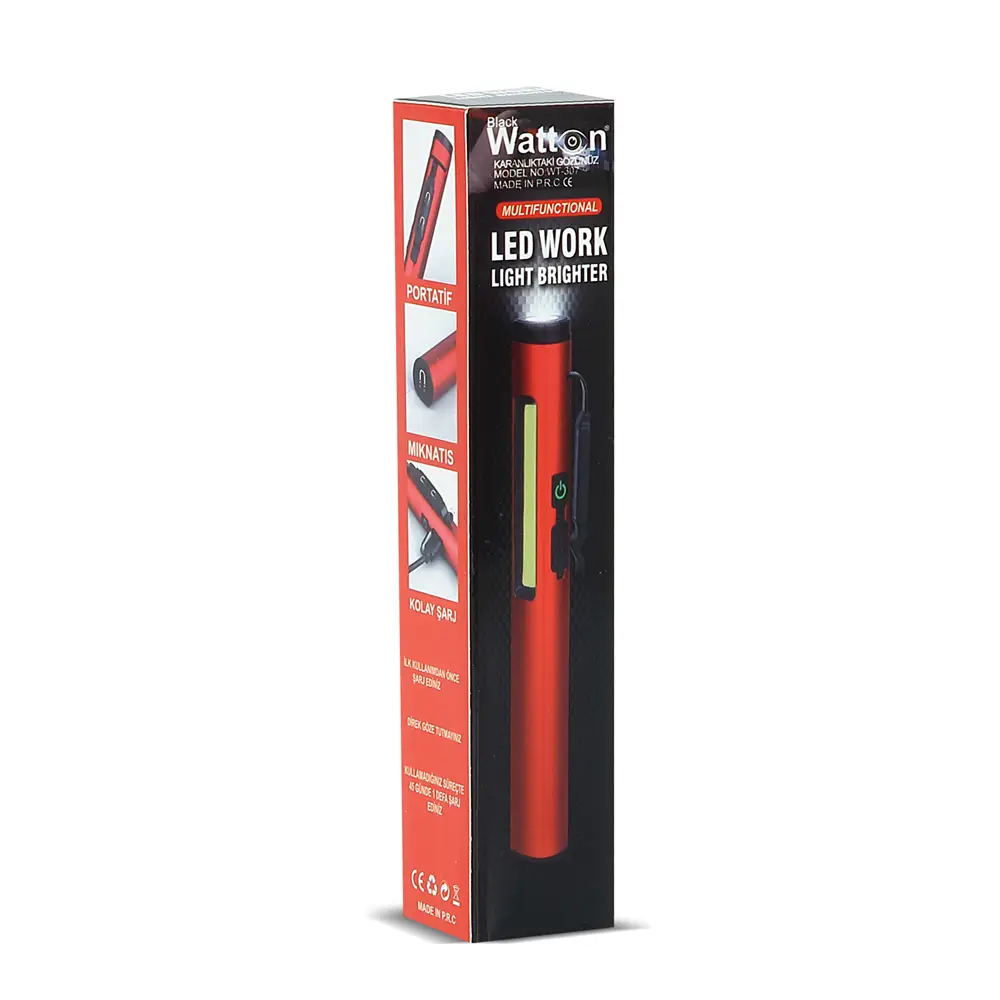 Şarjlı Mıknatıslı Çalışma Lambası Cep Feneri WT-307-S 5