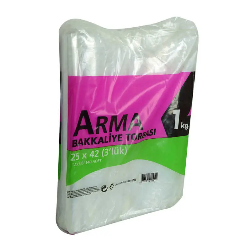Naylon Torba Arma Şeffaf Bakkaliye Kuruyemiş Şeker Torbası 25x42 (3 lik ) Takribi 140 Adet 1000 Gr 4