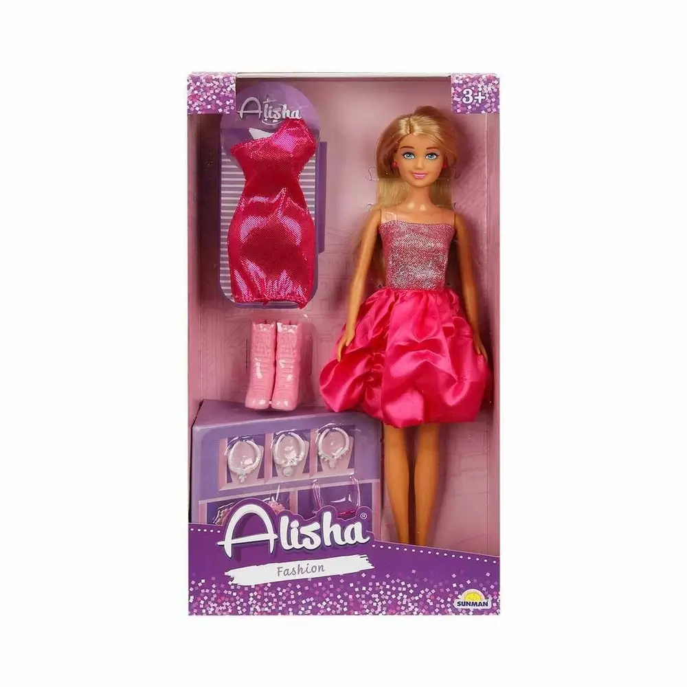 01423 SUN-RST-SIS-MNK- Alisha Gece Elbiseli Bebek Seti 29cm - Sunman 3