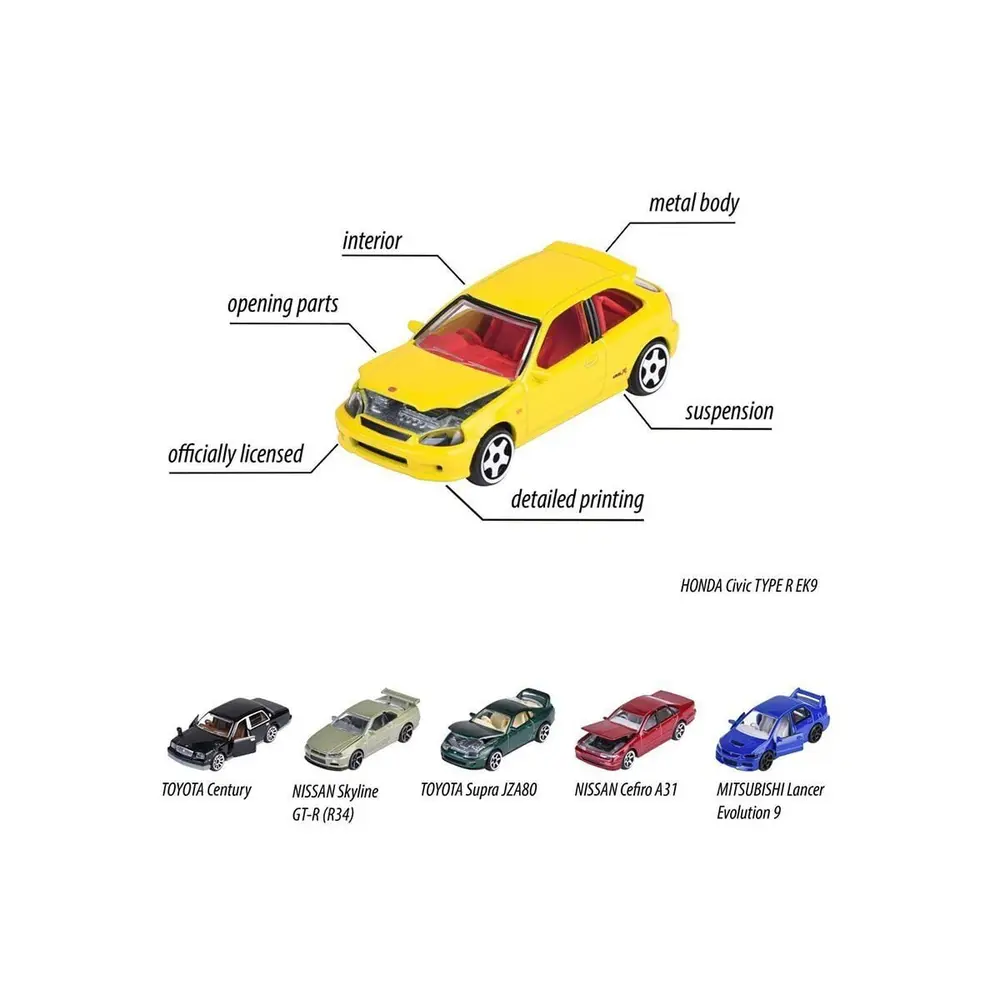 8502100000 ''JDM Legends Premium Cars, 6-asst.freewheel, die-cast, 1 opening pa(Belirtilen fiyat, tekli satış için adet fiyatıdır.) 4
