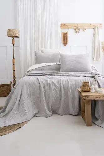 Şaheser Home Collection Yatak Örtüsü Çift Kişilik Janna A.Gri