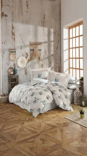 Kingsize Poplin Nevresim Trella Turkuaz