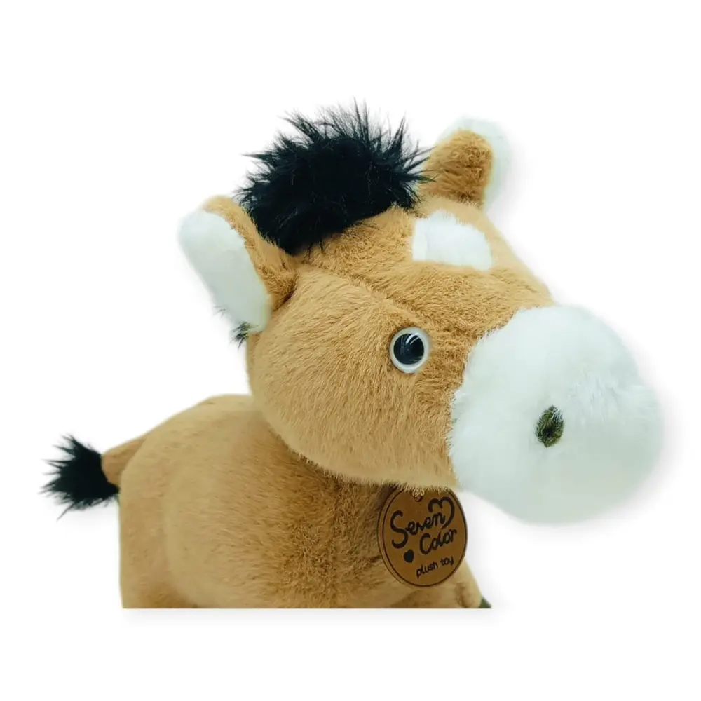 Peluş Hayvanlar Sesli 30 cm At - Koyu Kahverengi - 1 ADET 2