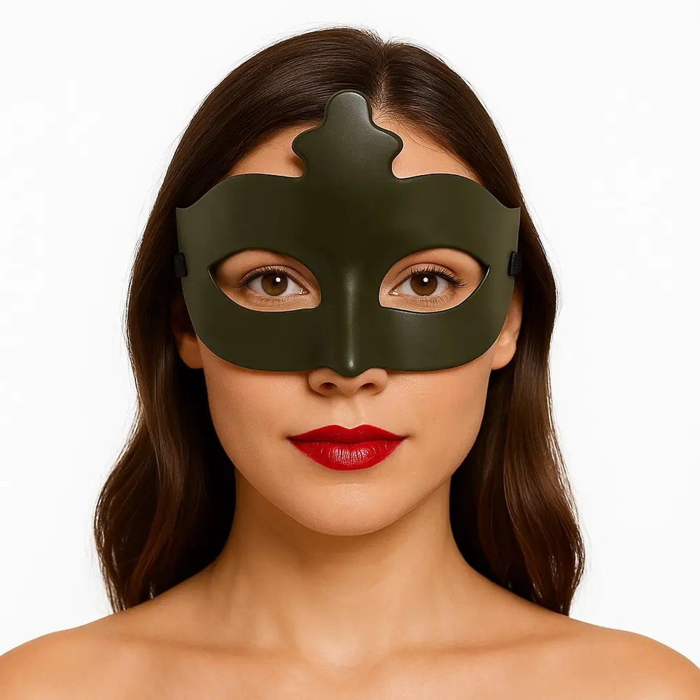 Haki Yeşil Renk Masquerade Kostüm Partisi Venedik B Maskesi 2