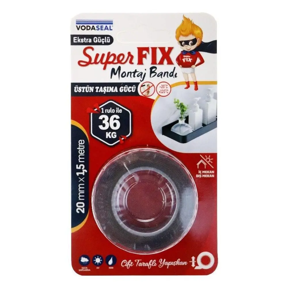 Superfix Çift Taraflı Montaj Bandı 20 mm x 1,5 Metre 2