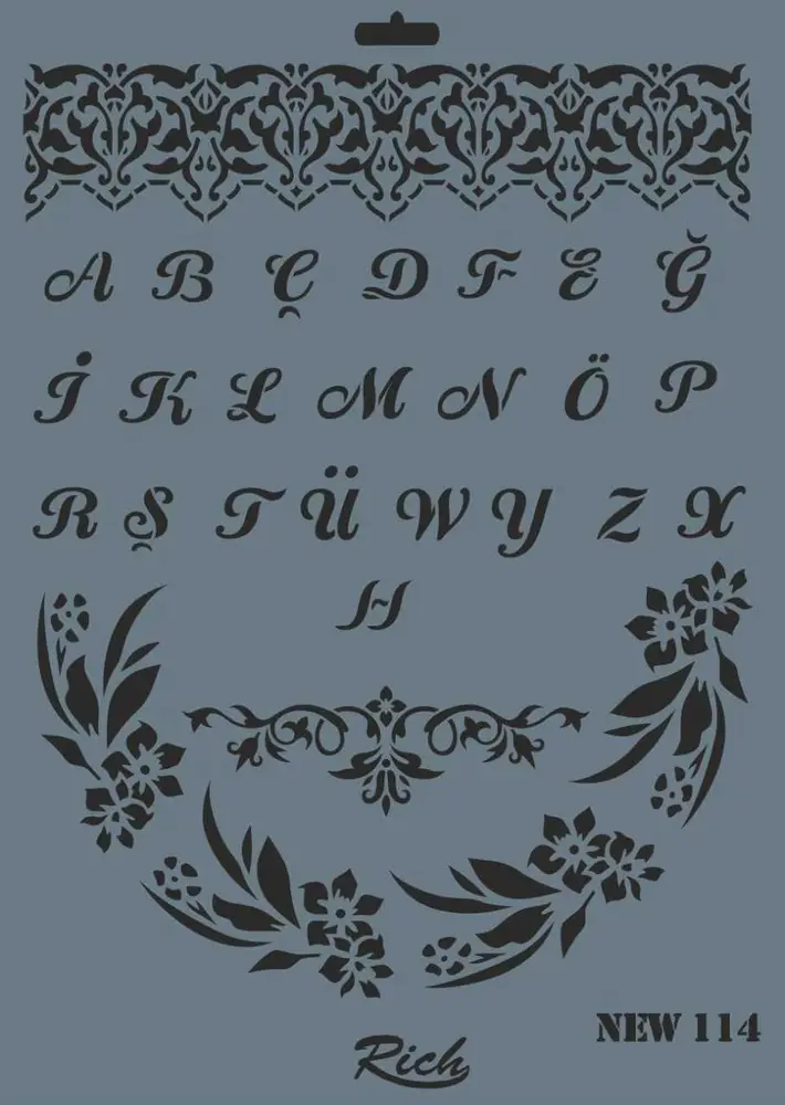 Rich New Seri N-114 Stencil 35x25 cm