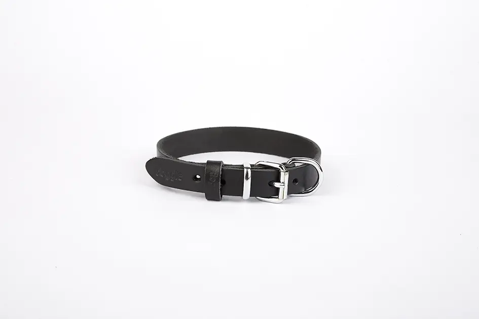 Deri El Yapımı Köpek Boyun Tasması 1,5x20-26 cm Siyah 3