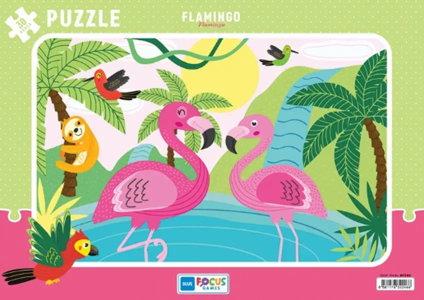 Blue Focus Flamingo (Flamingo) - Puzzle 30 Parça