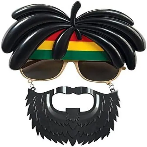 Rasta Peruklu Rasta Sakallı Bob  Bıyıklı Parti Gözlüğü 27x18 cm 3