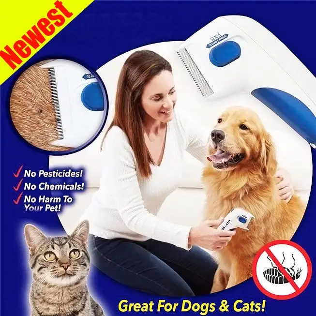 Flea Dtor Kedi ve Köpekler için Pilli Pire Tarağı 2