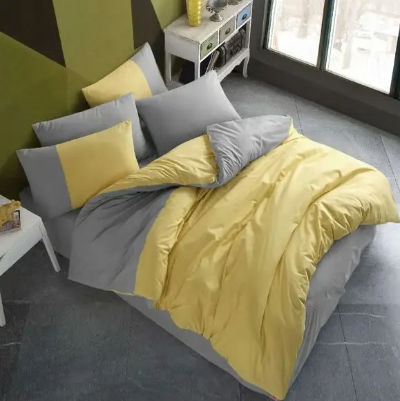 Kingsize Poplin Nevresim Diamond Sarı