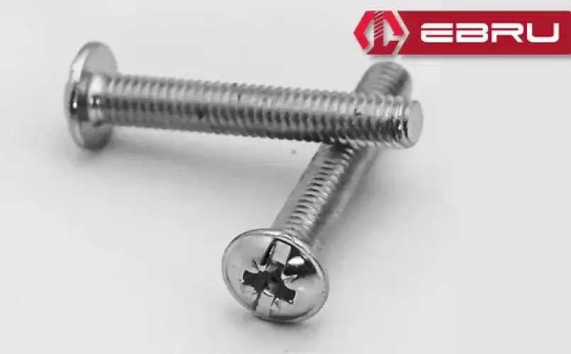 Ebru Yuvarlak Yıldız Başlı RYSB Kulp Vidası, Civata M4x35 - 50 Adet
