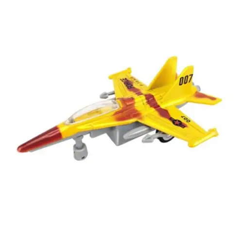 Çek Bırak Mini Metal Uçak - Sarı - 1 ADET