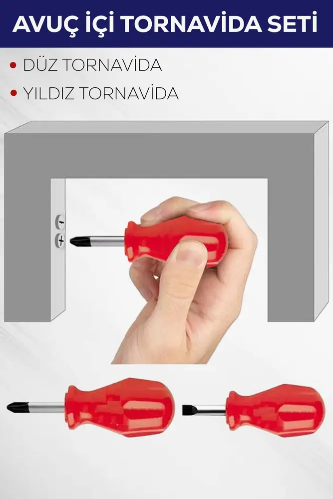 2'li uç Içi Tornavida Seti Düz Yıldız 2