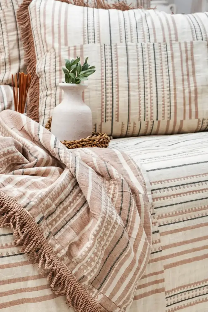 Şaheser Home Collection Yatak Örtüsü Çift Kişilik Müslin Lia Kiremit 2