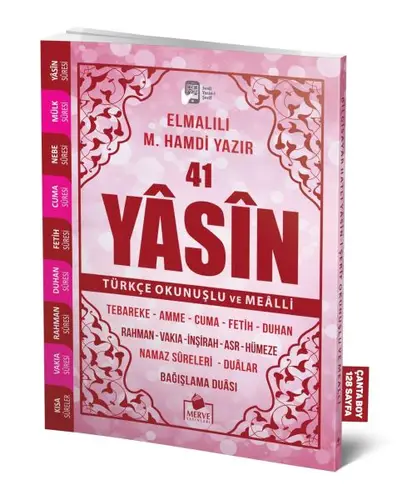 41 Yasin Çanta Boy Türkçe Okunuşlu ve Mealli Pembe Kapak