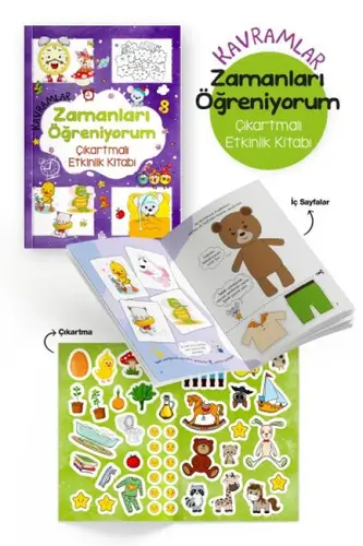 Kramlar – Zamanları Öğreniyorum – Çıkartmalı Etkinlik Kitabı - 3 Yaş +