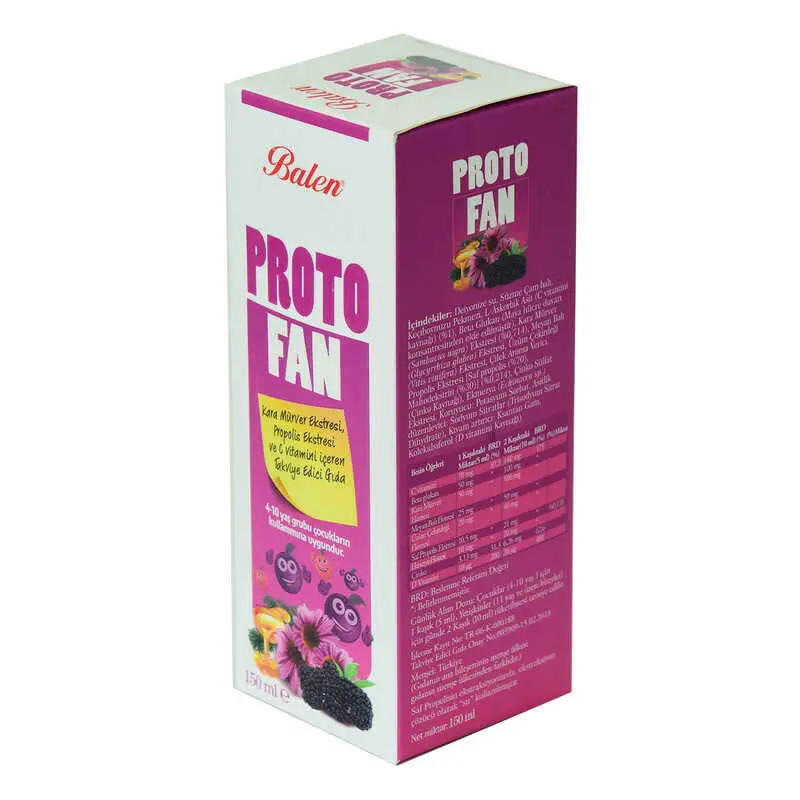 ProtoFan Kara Mürver Propolis Ekstratlı C minli Takviye Edici Gıda 150 ML 4