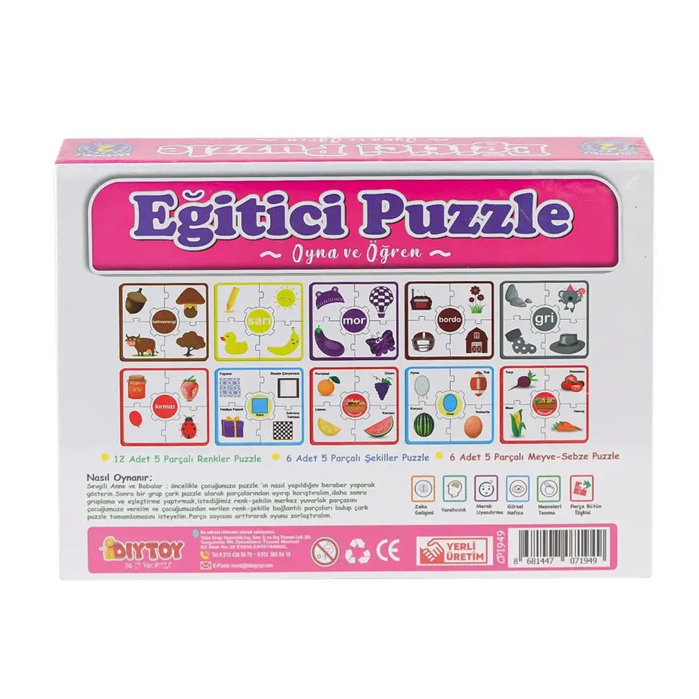 7194 Çark Puzzle Renkler Şekiller -Dıytoy 2