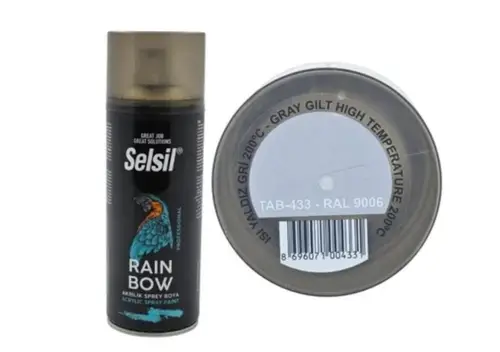 Rainbow Akrilik Sprey Boya 200 Derece Isıya Dalı Yaldız Gri