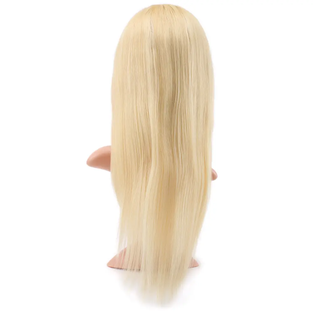 Gerçek Front Lace Düz Platin Tül Peruk / 55/60cm 5