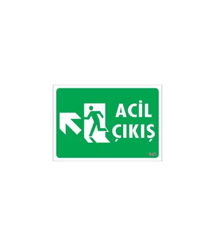 Acil Çıkış Uyarı Levhasi 25x35 KOD: 947