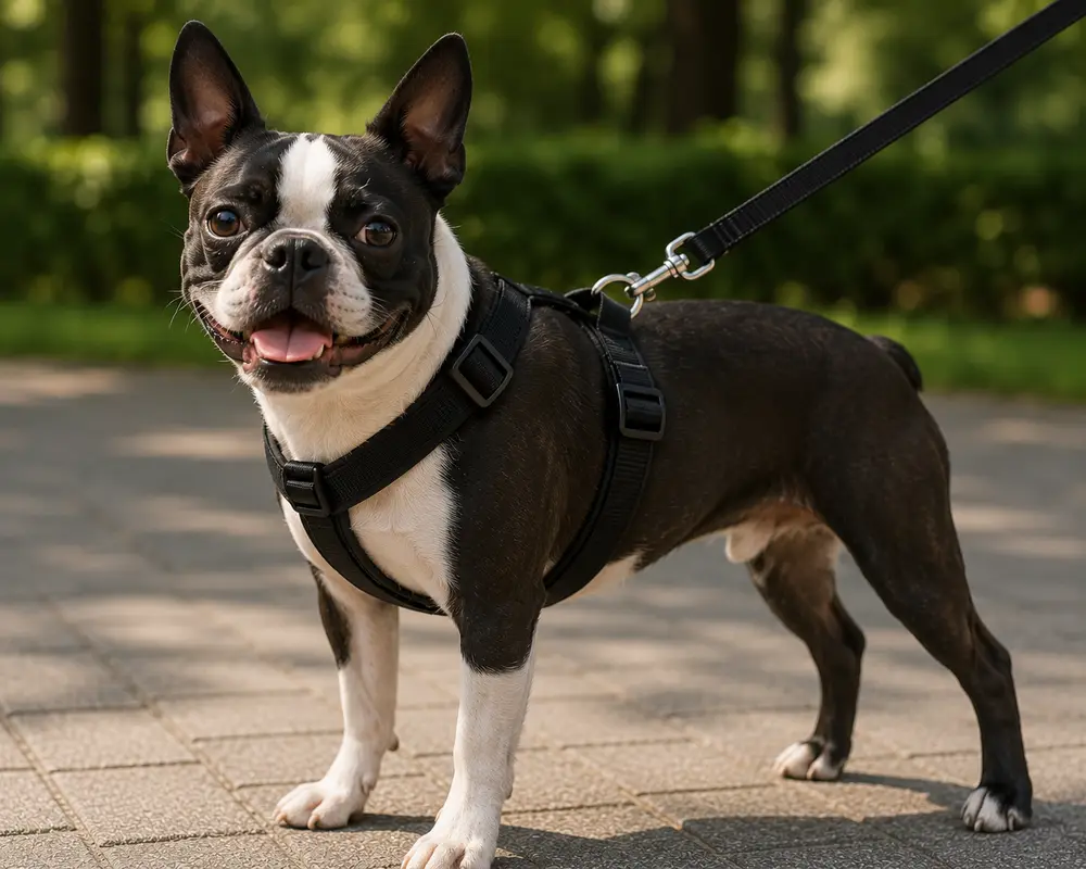 Gezdirme Kayışlı Dokuma Köpek Göğüs Tasma Seti 32*47-110 cm Siyah 5