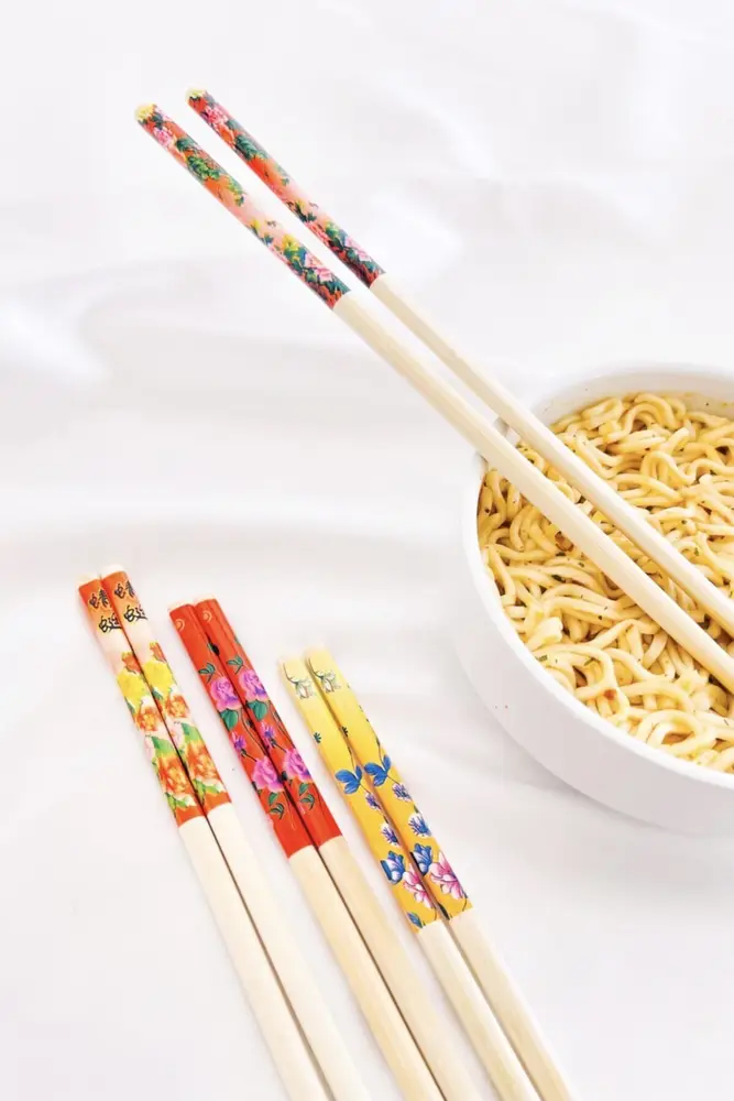 Bambu Chopstick Çubuk Yemek Çubuğu Yıkanabilir Tekrar Kullanılabilir (10 Çift- 20 Adet ) 3