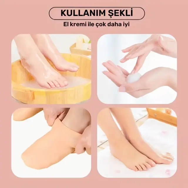 Ekstra Kalın Silikon Jel Ayak Nemlendirici Çorap 2