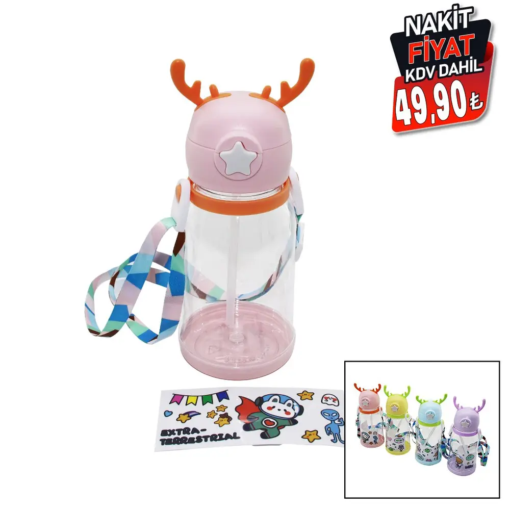 GEYİK MODELİ PİPETLİ ÇUK MATARA SULUK ASKI İPLİ STİCKER HEDİYELİ