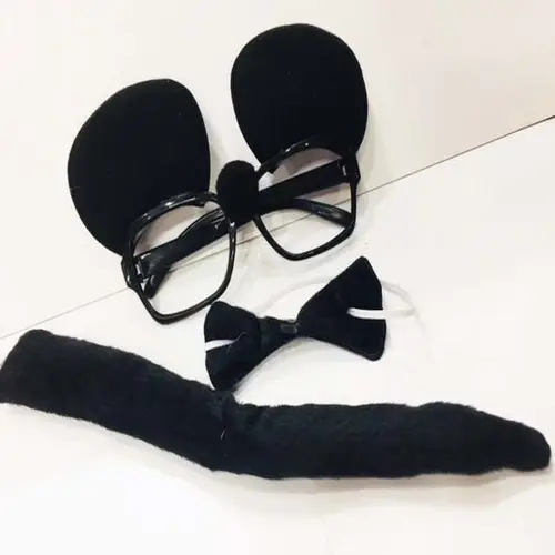 Mickey Mouse Gözlüğü Papyonu Kuyruğu Seti 2