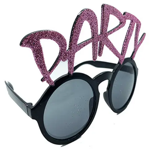 Party Yazılı Simli Pembe Renk Parti Gözlüğü 15x7 cm 2