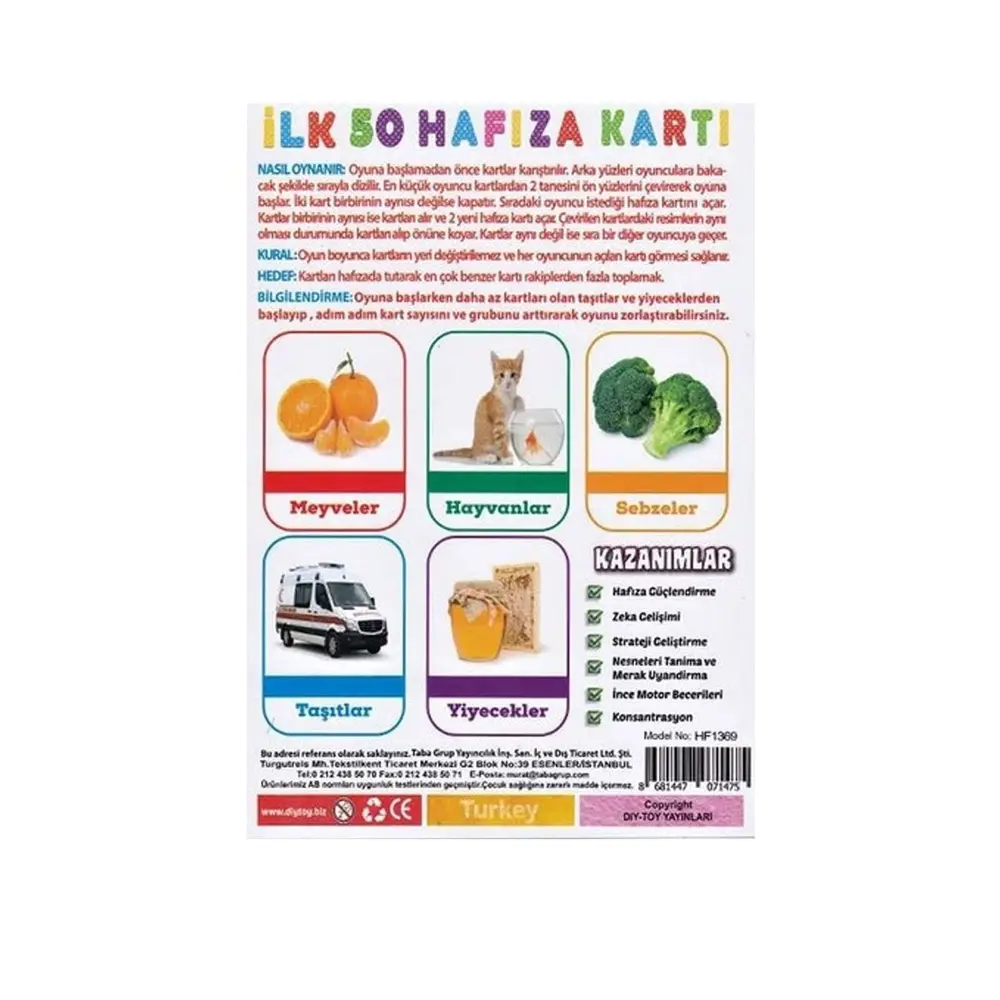 1475 İLK 50 HAFIZA KARTLARI (MEMORY GAME ) 2