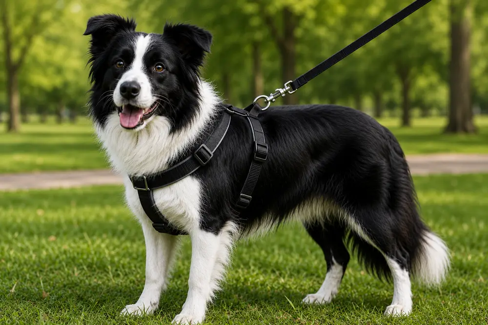 Gezdirme Kayışlı Dokuma Köpek Göğüs Tasma Seti 40*60-110 cm Siyah 2