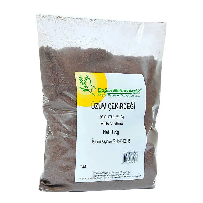 Üzüm Çekirdeği Öğütülmüş Doğal 1000 Gr Paket 4