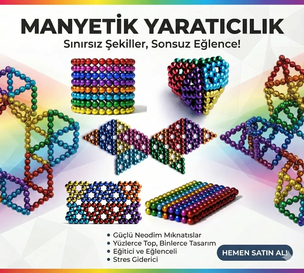 Sihirli Manyetik Toplar Dyum Mıknatıs Küp Bilye 216 Adet Cube Küp Dymium 2