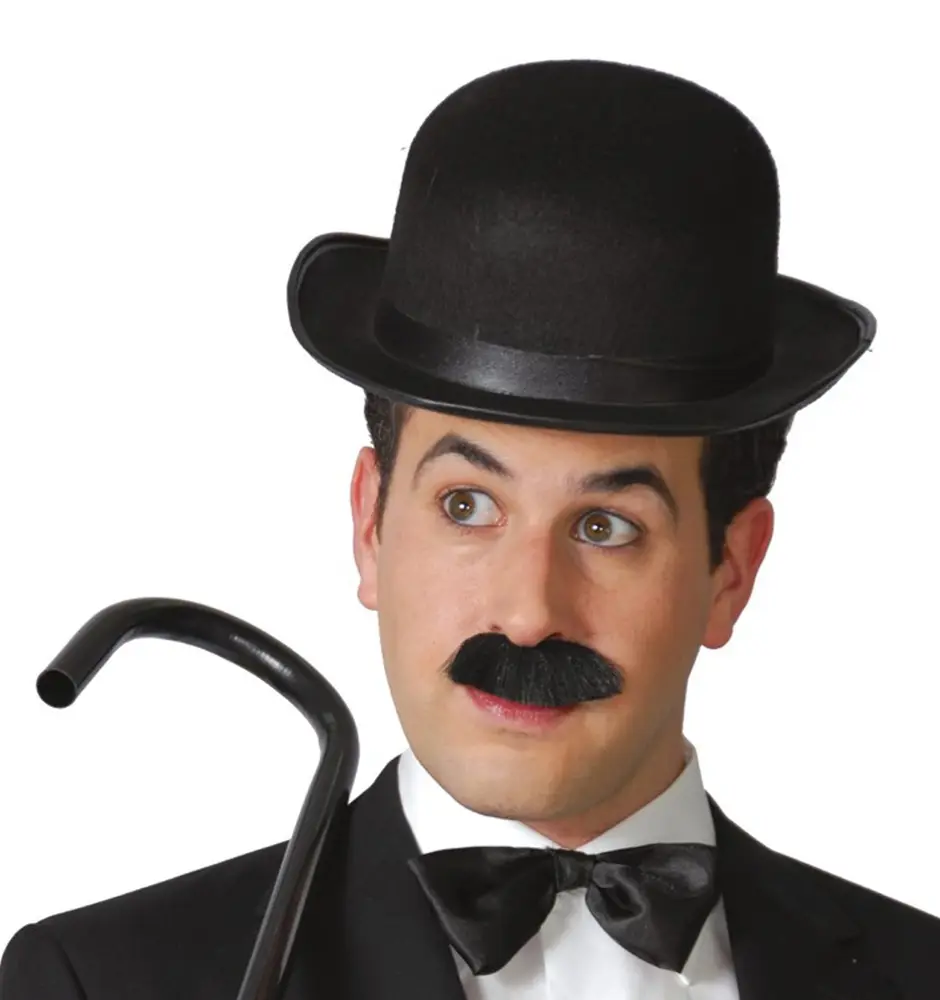 Charlie Chaplin Stil Yetişkin Şapkası – Siyaelon Parti Şapkası 4
