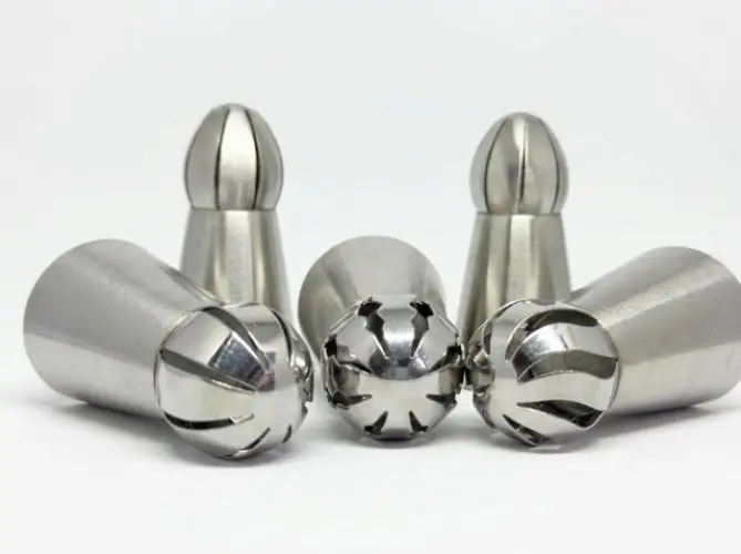 5'li Profesyonel Rus Top Duy Ucu Seti – 5.9 cm Büyük Boy Paslanmaz Çelik a Sıkma ve Fırfır Uçları