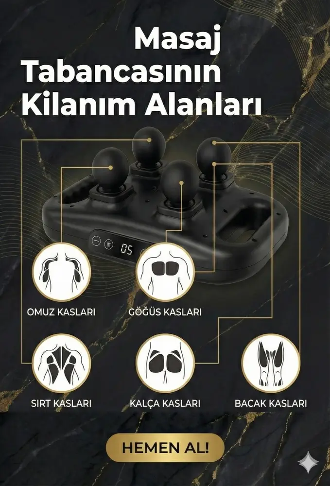 4 Başlıklı Masaj sı - Ergonomik Derin Doku Sırt ve Boyun Masaj Aleti Ağrı ve Sızı 3