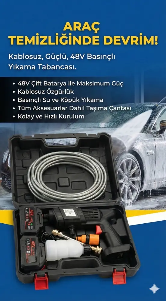 48V Şarjlı Çift Batlı Taşınabilir Basınçlı Oto Yı Bahçe Sulama sı 2