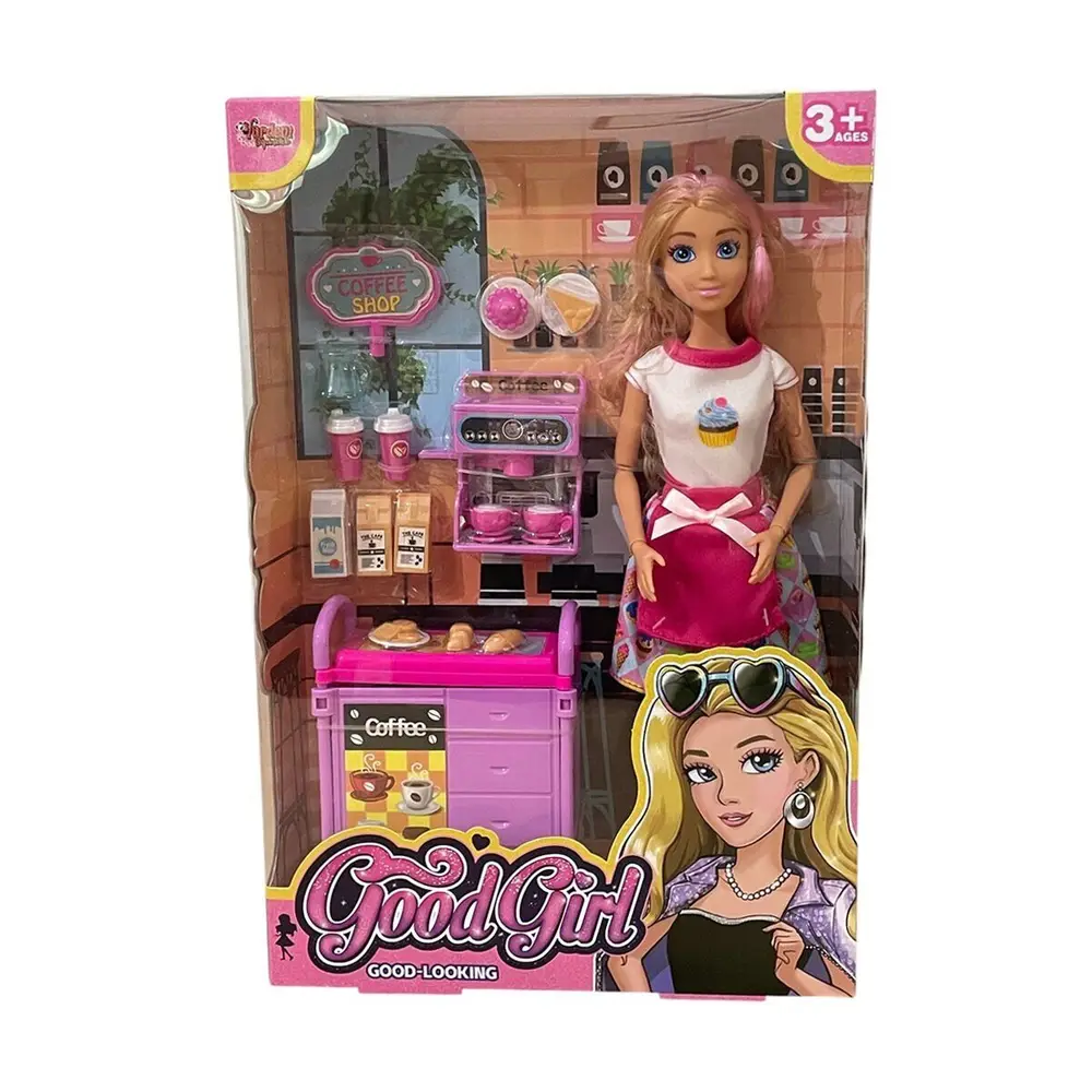 WG66748 Vardem Kutulu Kafe İşleten Bebek Set 11,5 inç