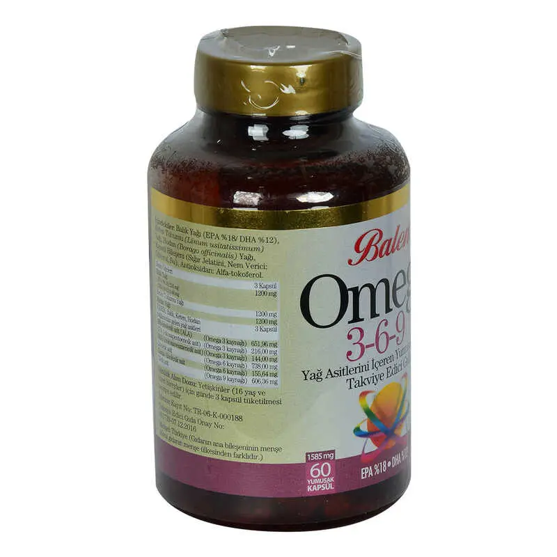 Omega 3-6-9 1585 Mg x 60 Yumuşak EPA-18 DHA-12 4