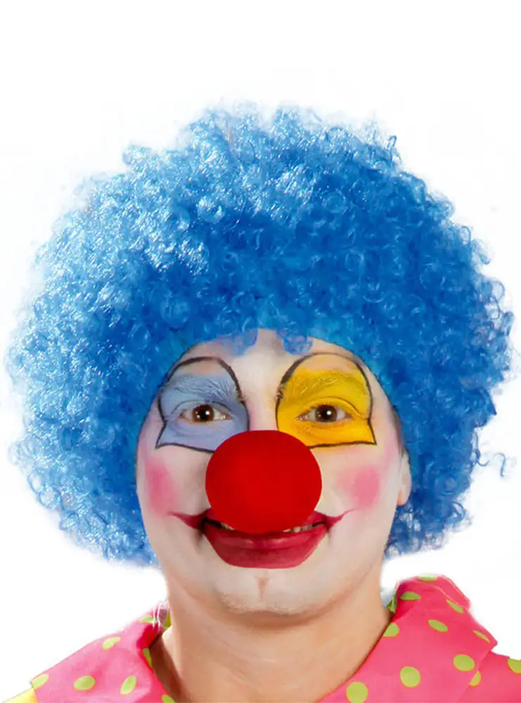 Mi Renk Kıvırcık Afro Bonus Peruk Takma ve Kırmızı B Seti