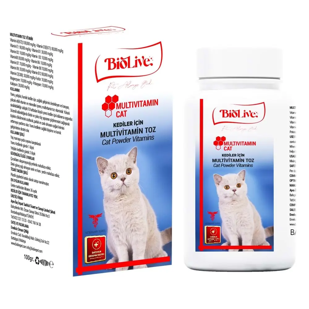 Biolive Kediler İçin Multimin Toz min 100gr